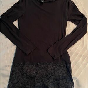 White House Black Market Black Dress with Lace Detail